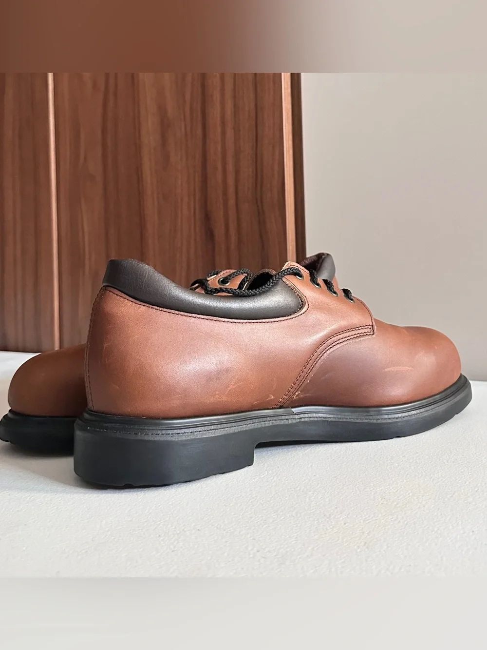 Red Wing Shoes Brown Leather Derby Toe Steel Lace-Up Size 11